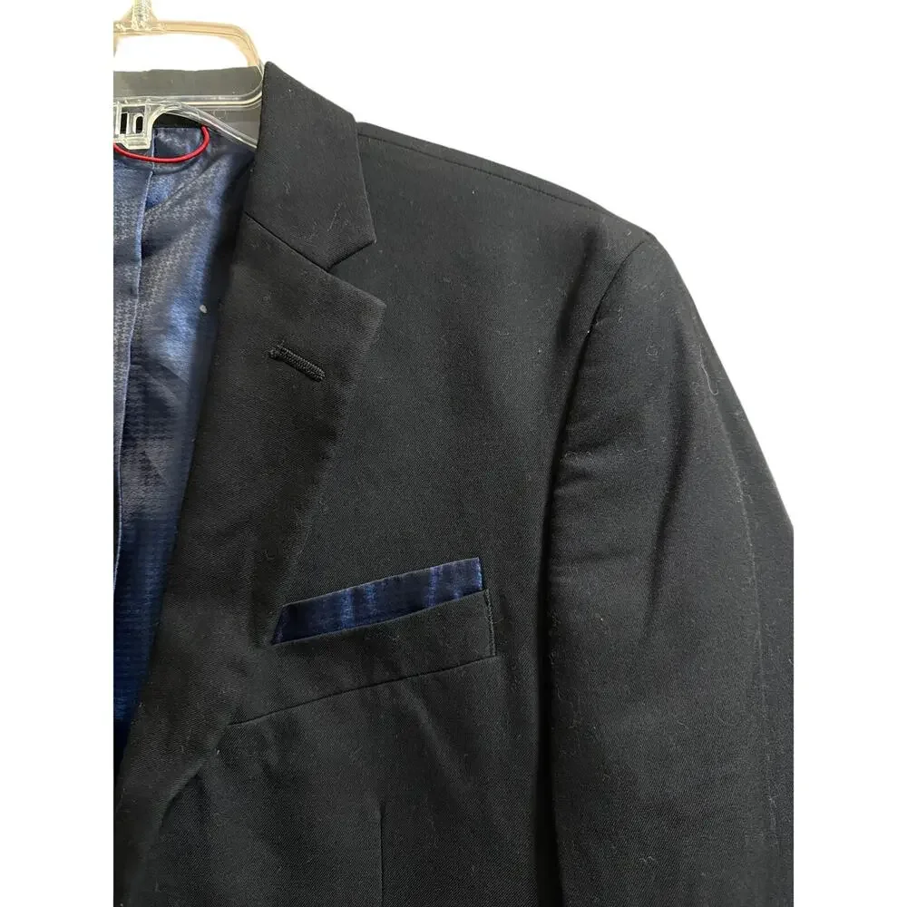 Billy London Black Cut 2000 2-Button Suit Sport Coat Blazer Jacket